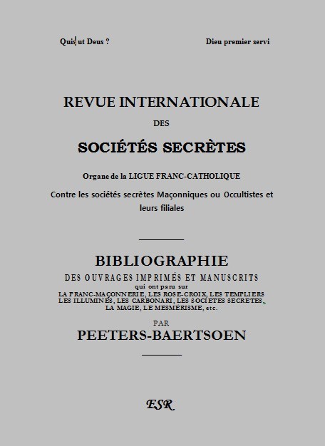 R.I.S.S. GRISE, BIBLIOGRAPHIE DE PEETERS-BAERTSOEN